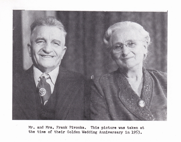 1953 Photo - Frank and Mary Bizek Pivonka at Golden Wedding Anniversary